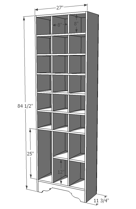 Tall DIY Shoe Cubby Shelf Woodworking Plan – Remodelaholic