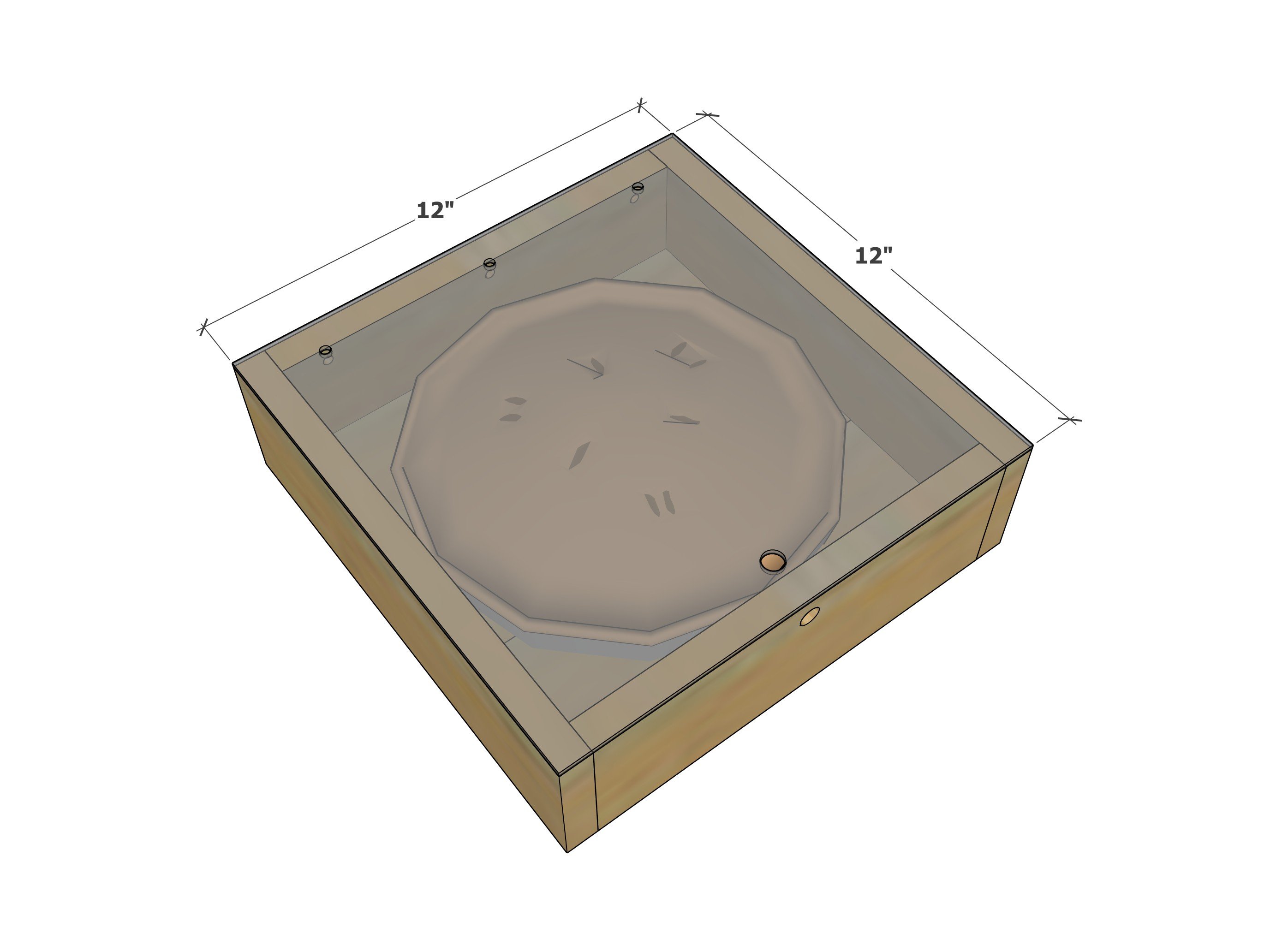 wooden pie box dimensions