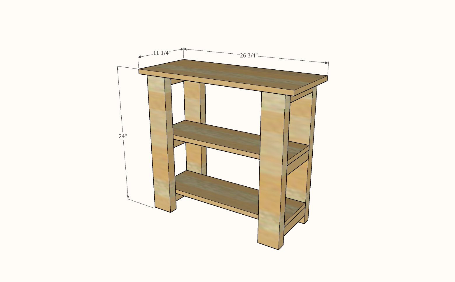 narrow end table dimensions