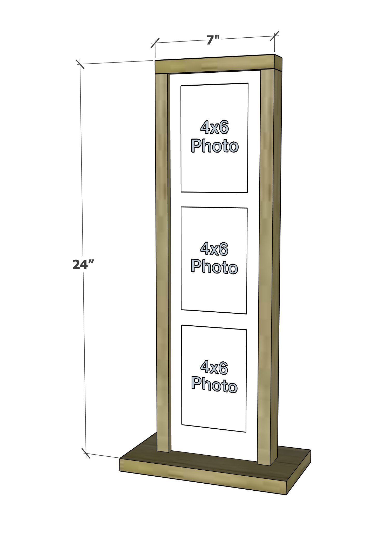 photo display frame wood standing