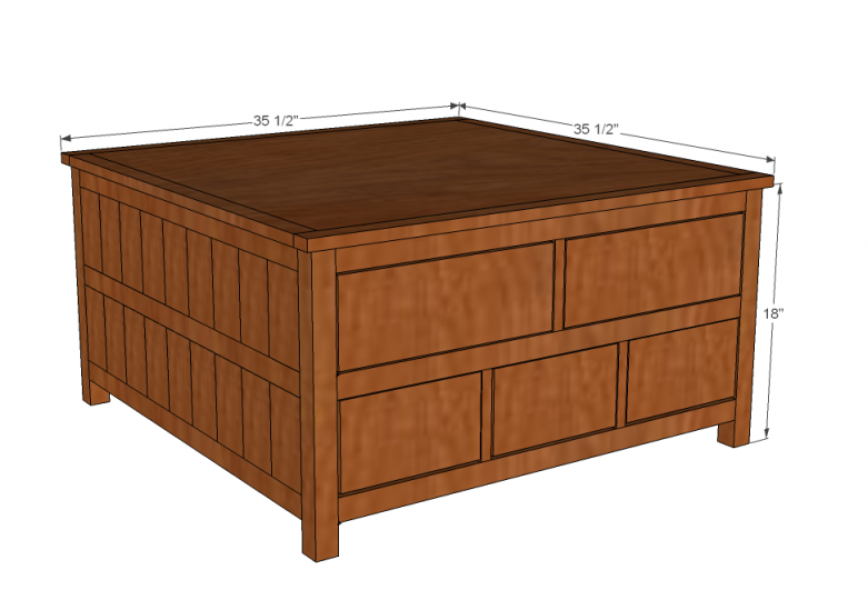 square coffee table dimensions