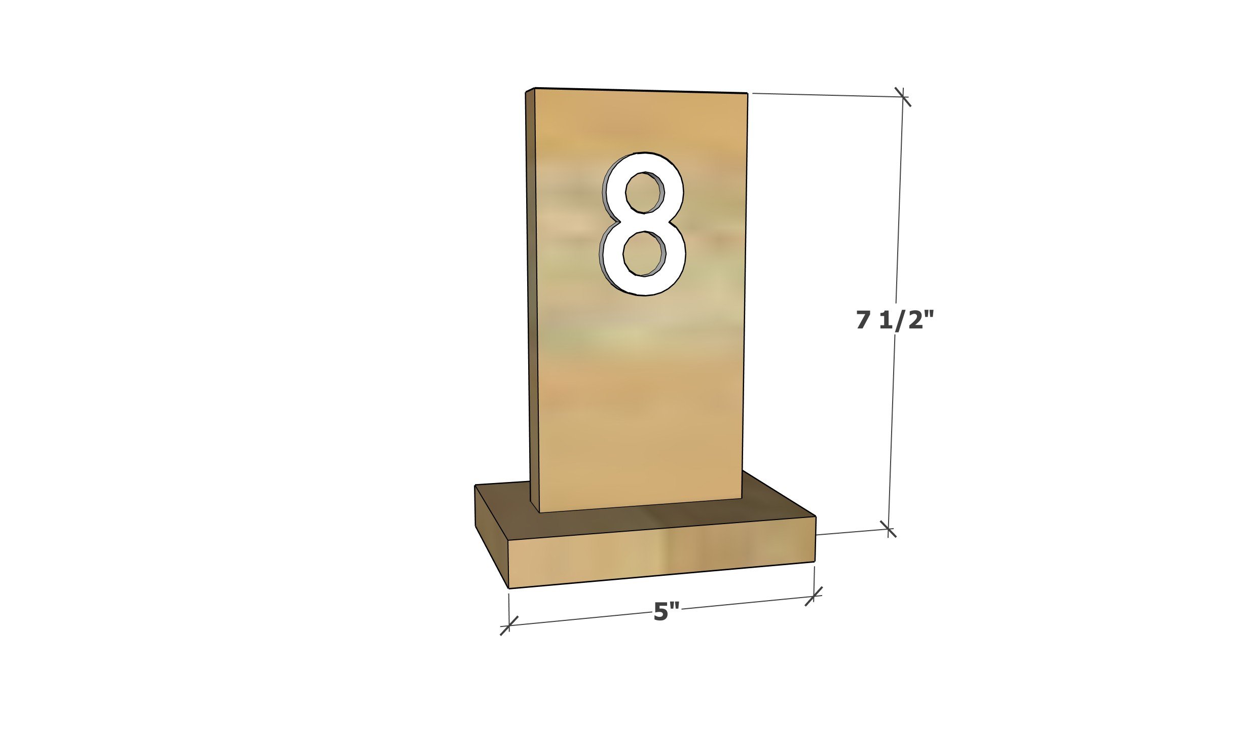 table number dimensions