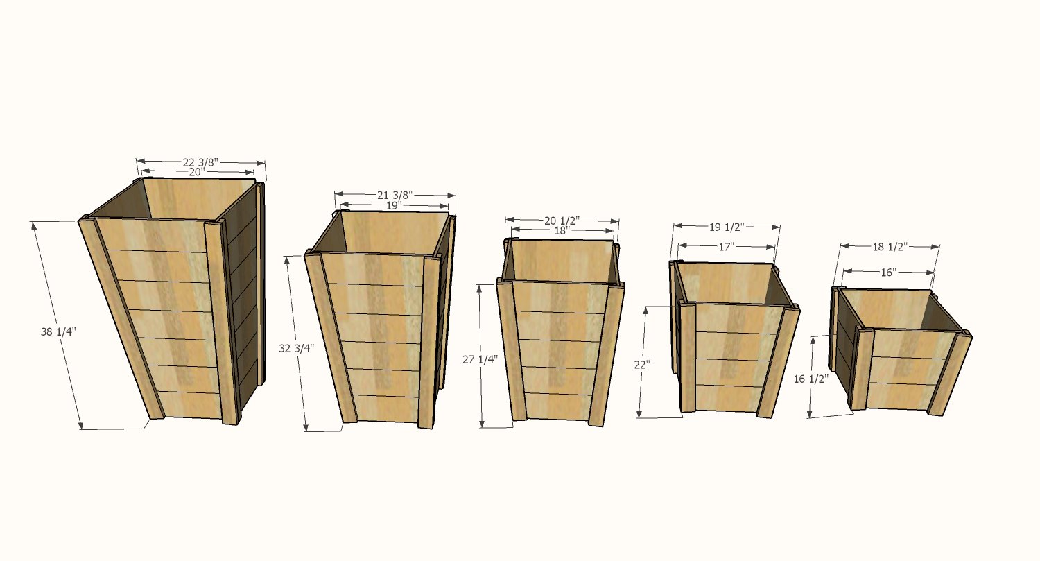 tall wood planter dimensions