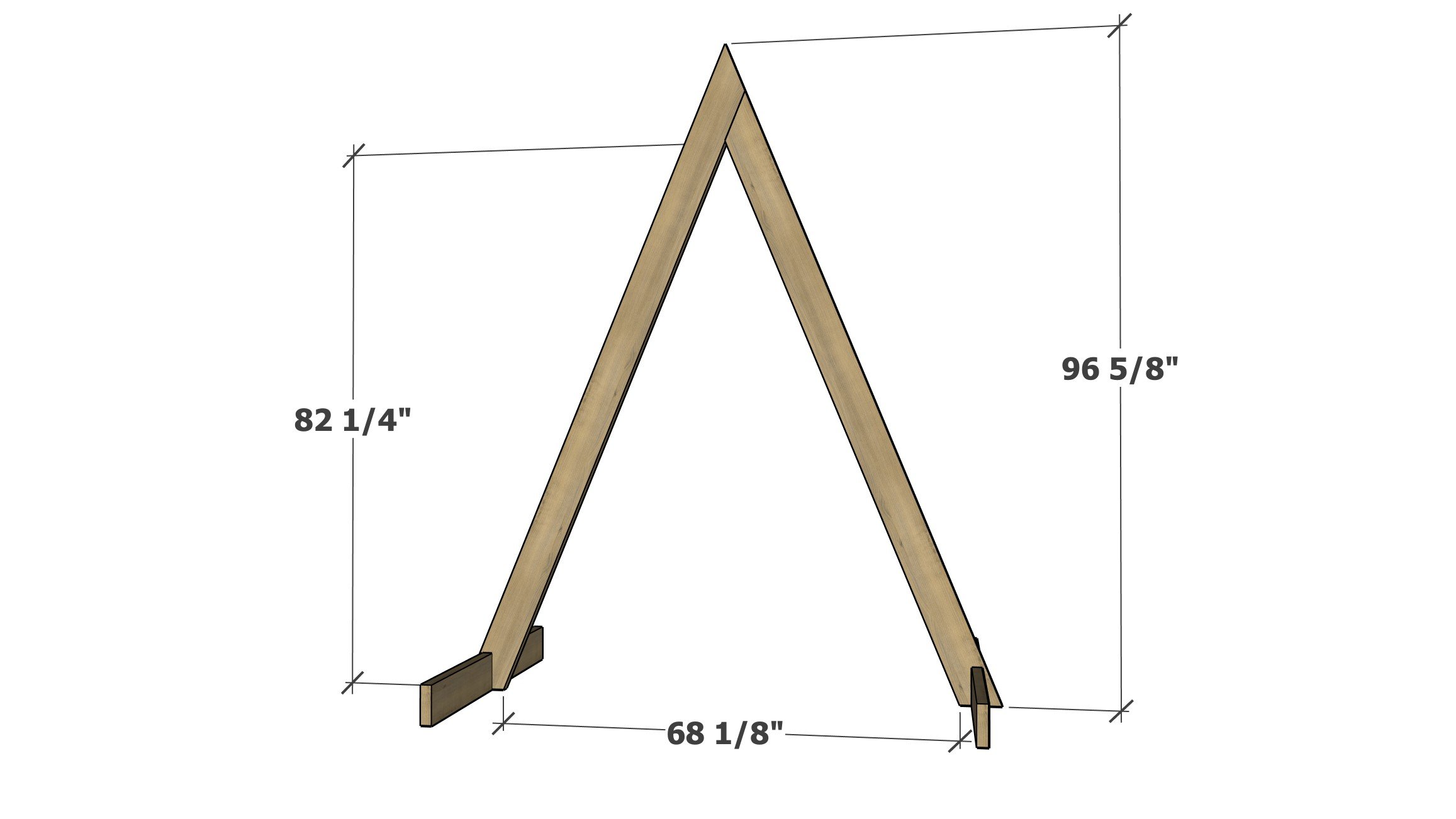 Dimensions for Triangle Wedding Arch Plans