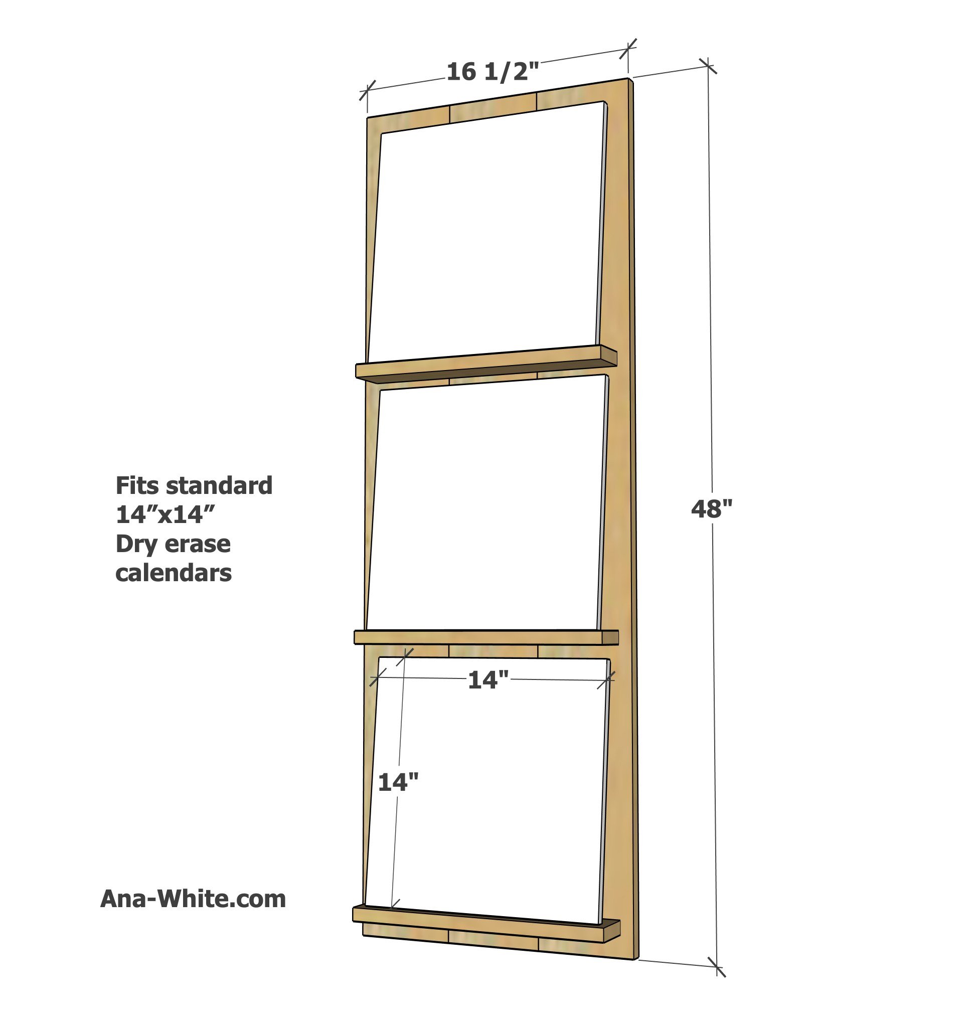 calendar wall shelf plans Ana white