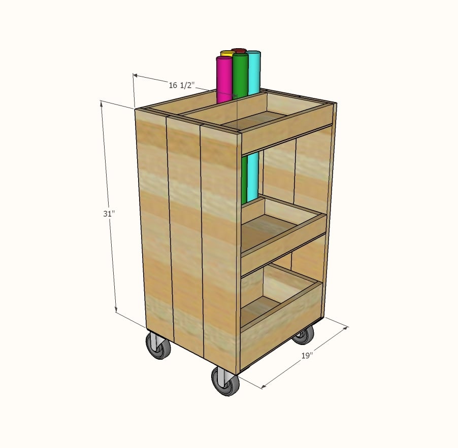 wrapping paper cart