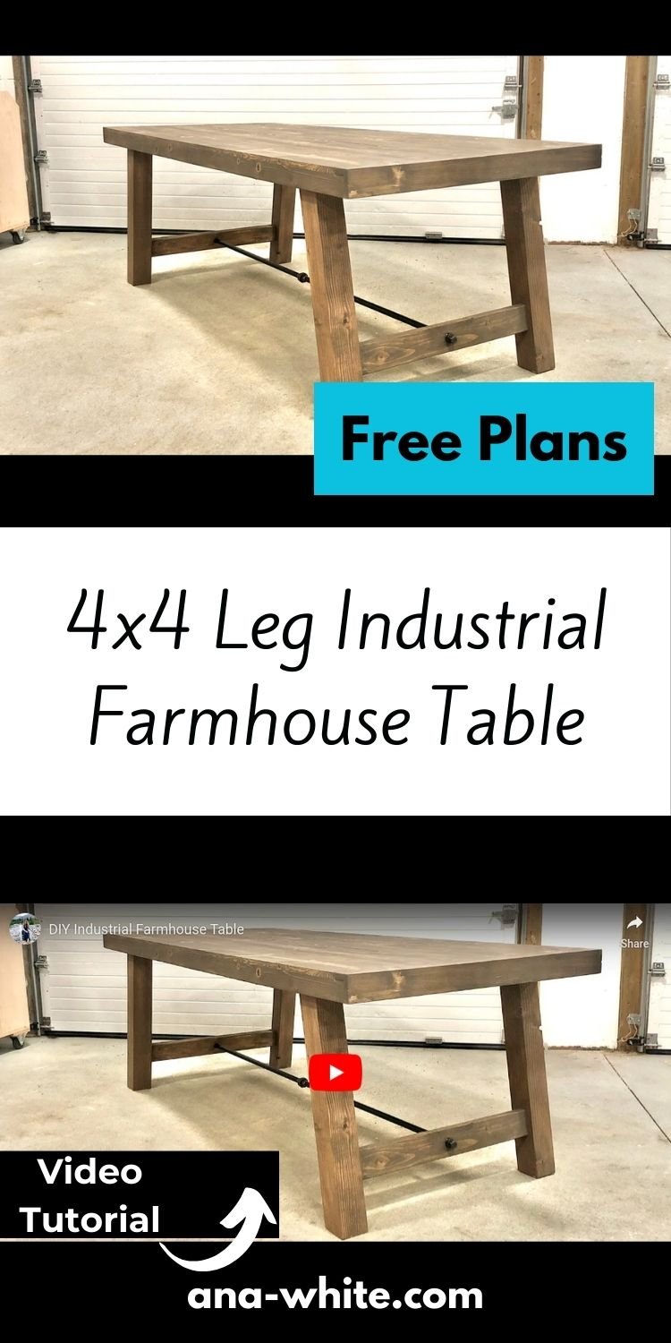 4x4 Leg Industrial Farmhouse Table
