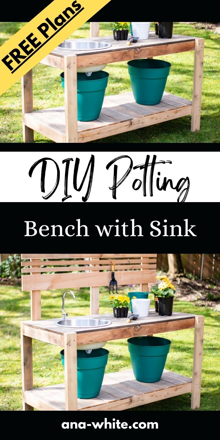 DIY Potting Bench with Sink