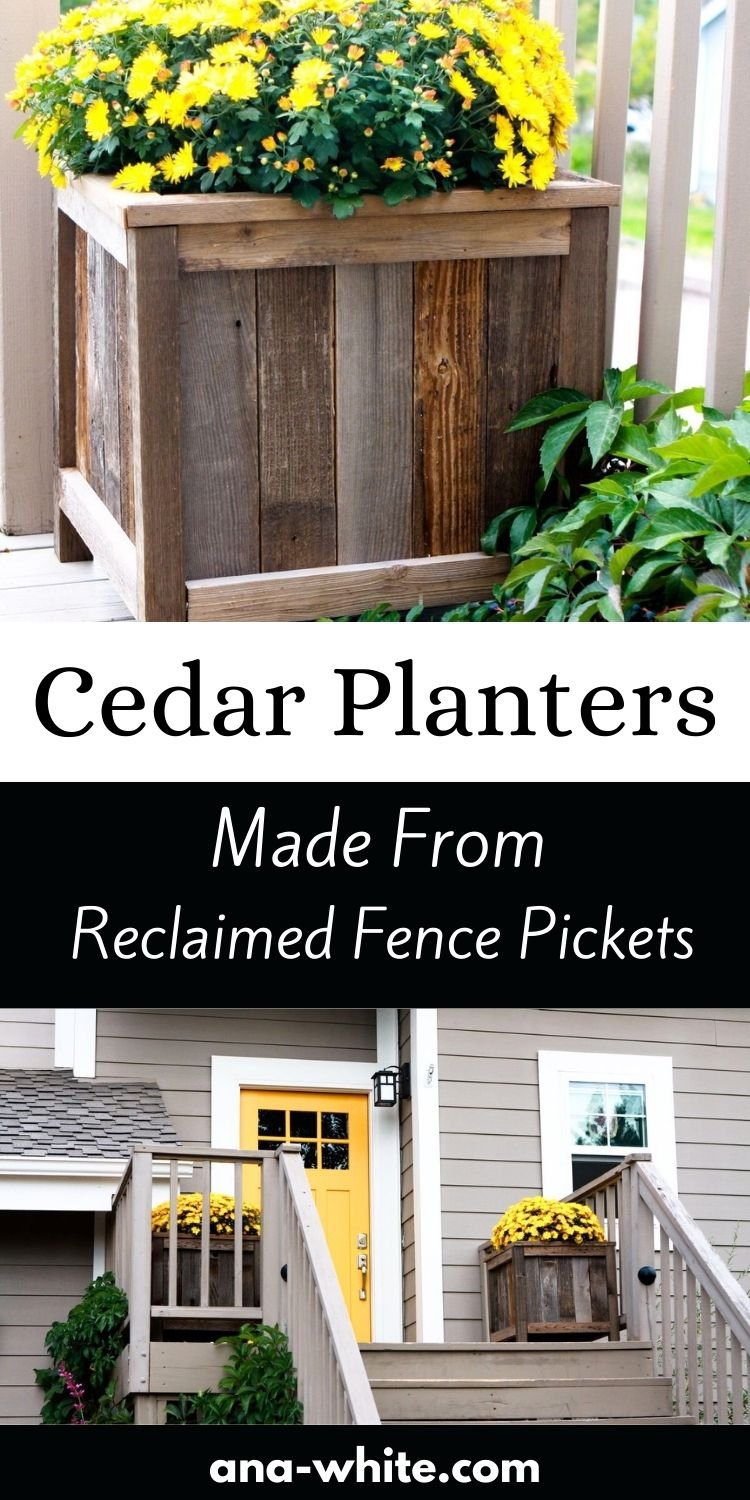 Cedar Planters made from Reclaimed Fence Pickets