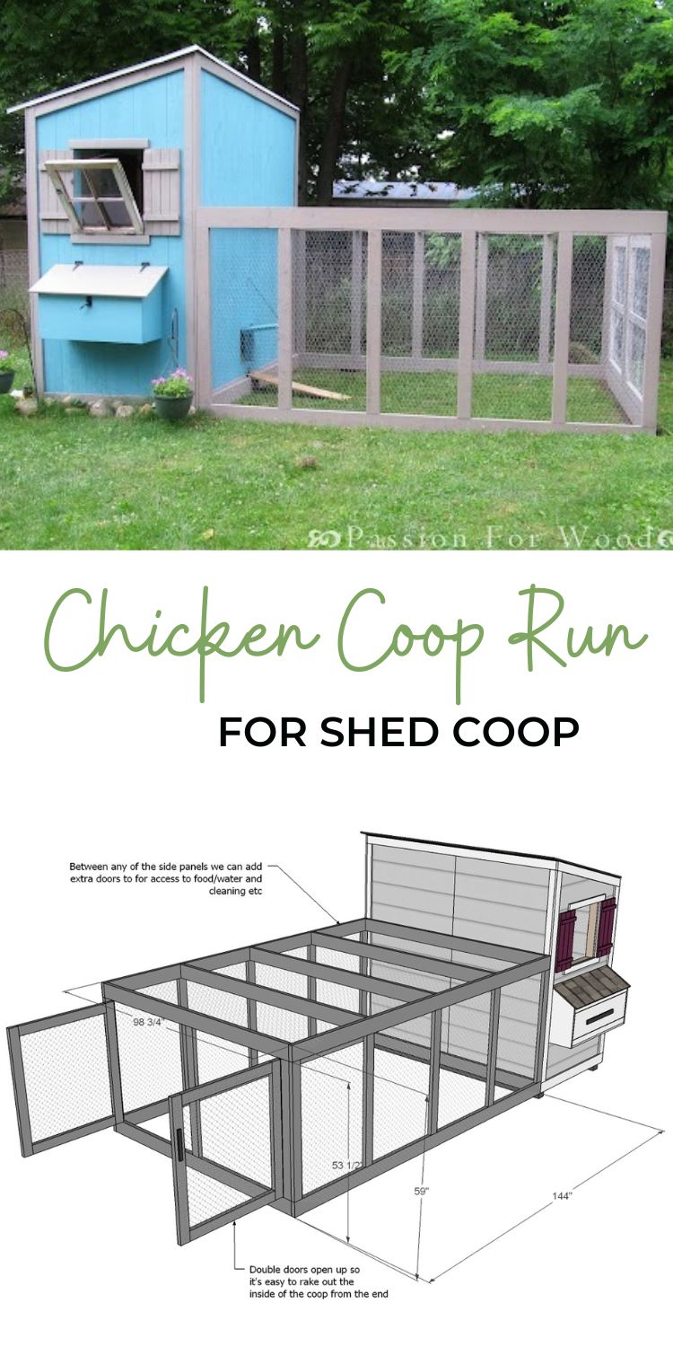 Chicken Coop Run for Shed Coop