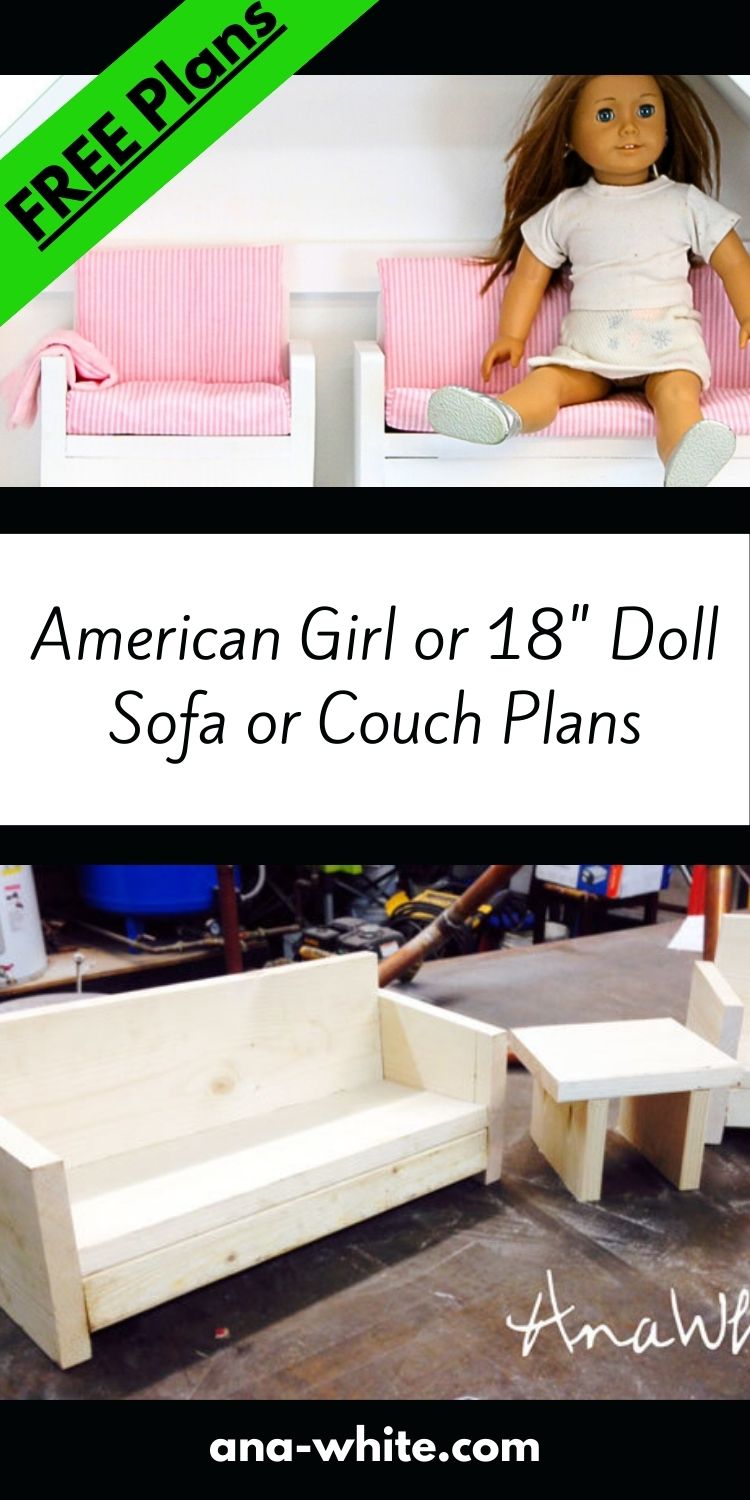 American Girl or 18" Doll Sofa or Couch Plans