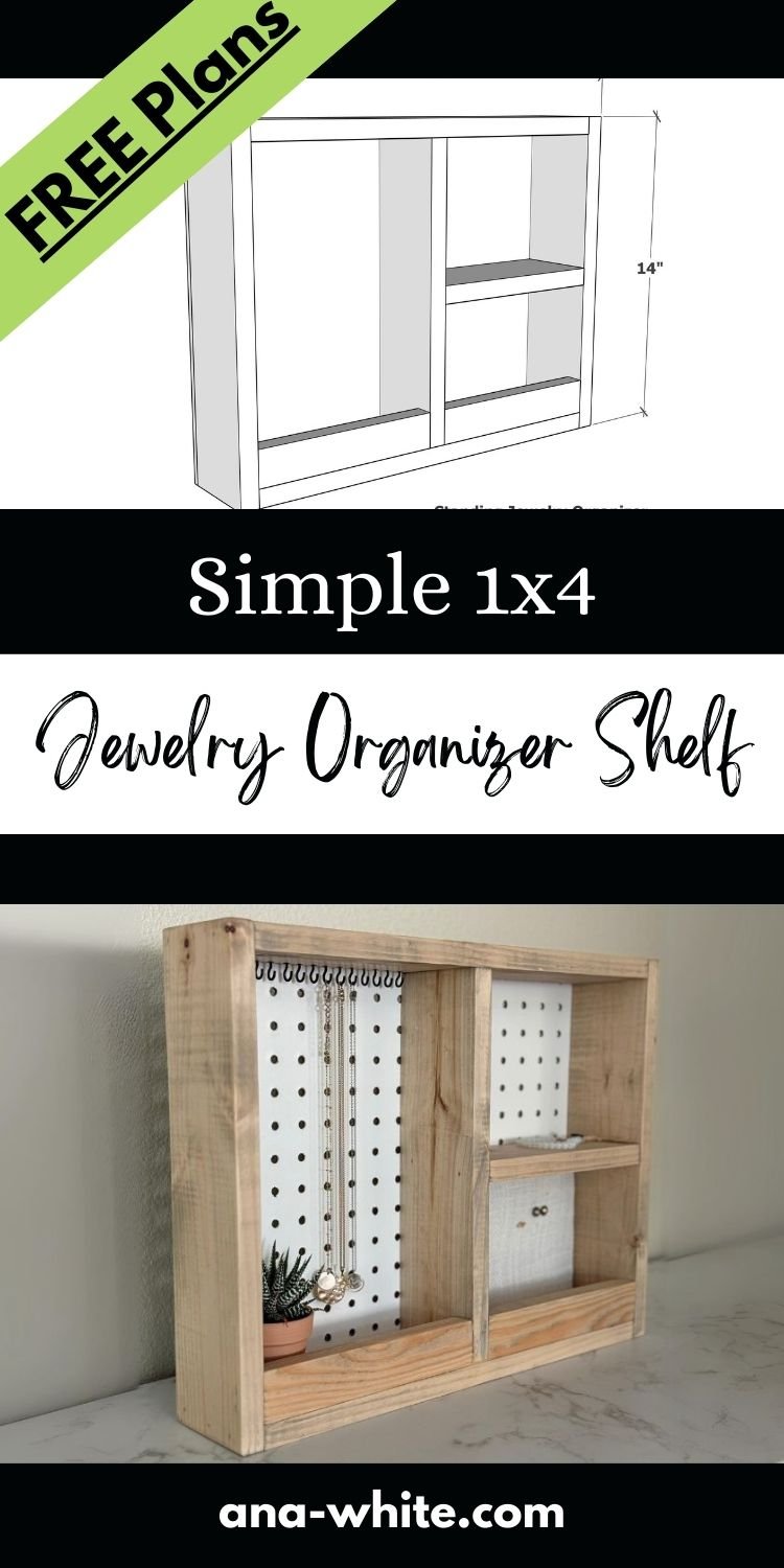 Simple 1x4 Jewelry Organizer Shelf