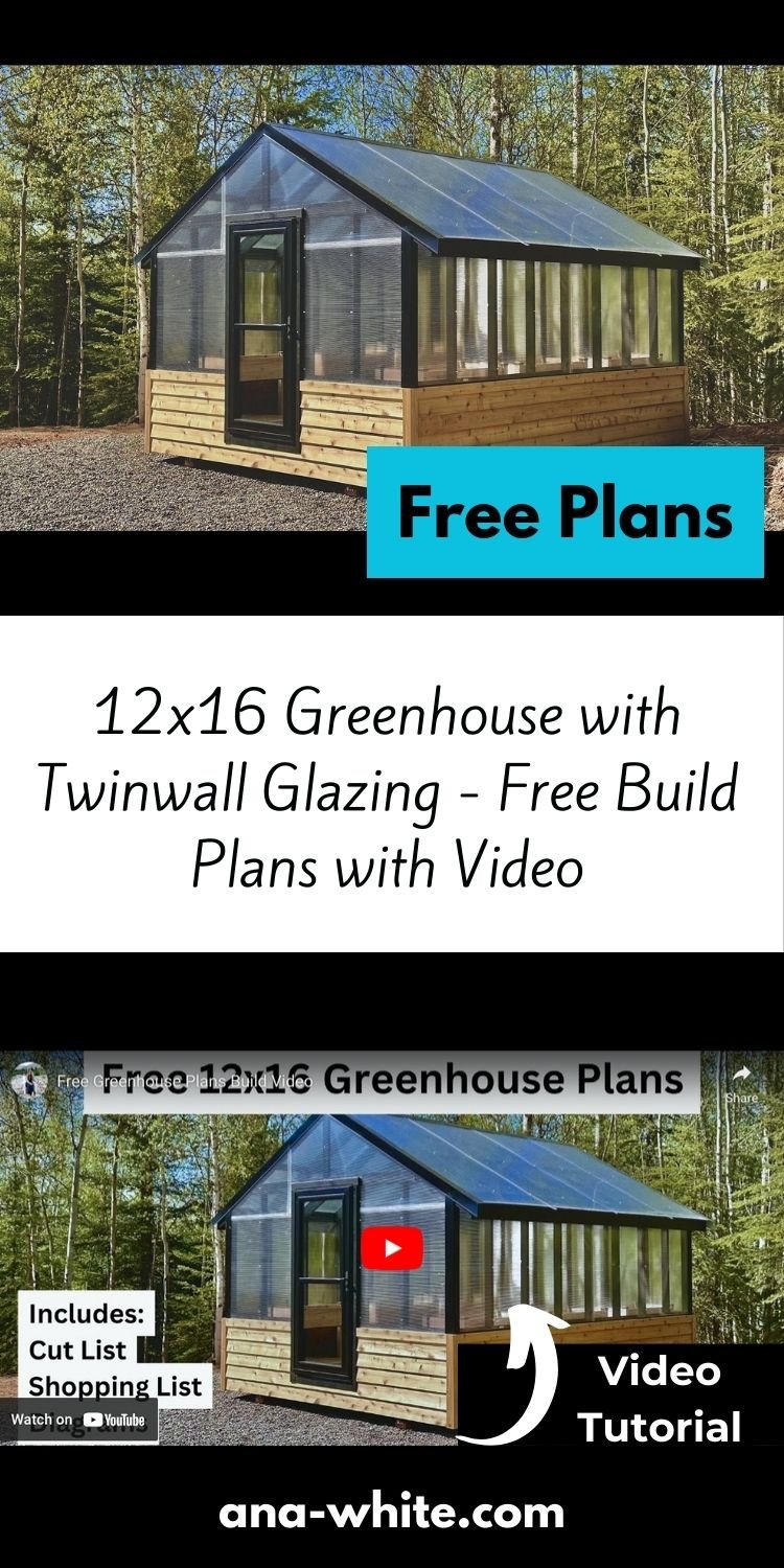 12x16 Greenhouse with Twinwall Glazing - Free Build Plans with Video