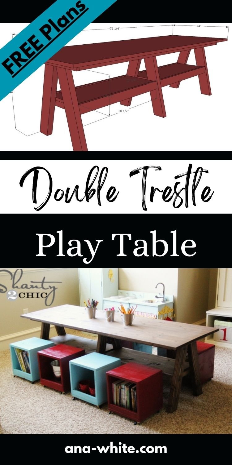 Double Trestle Play Table