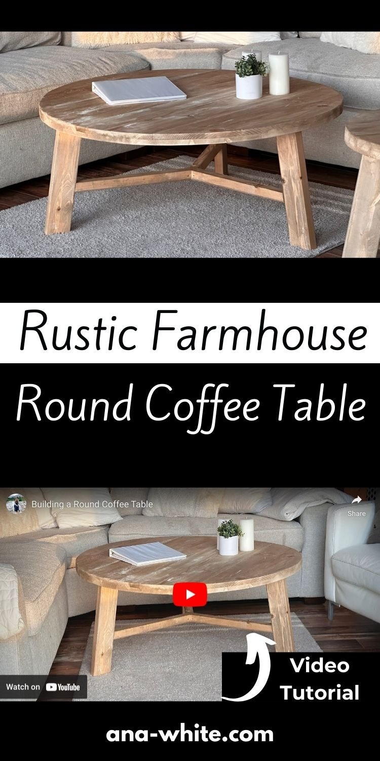 Rustic Farmhouse Round Coffee Table