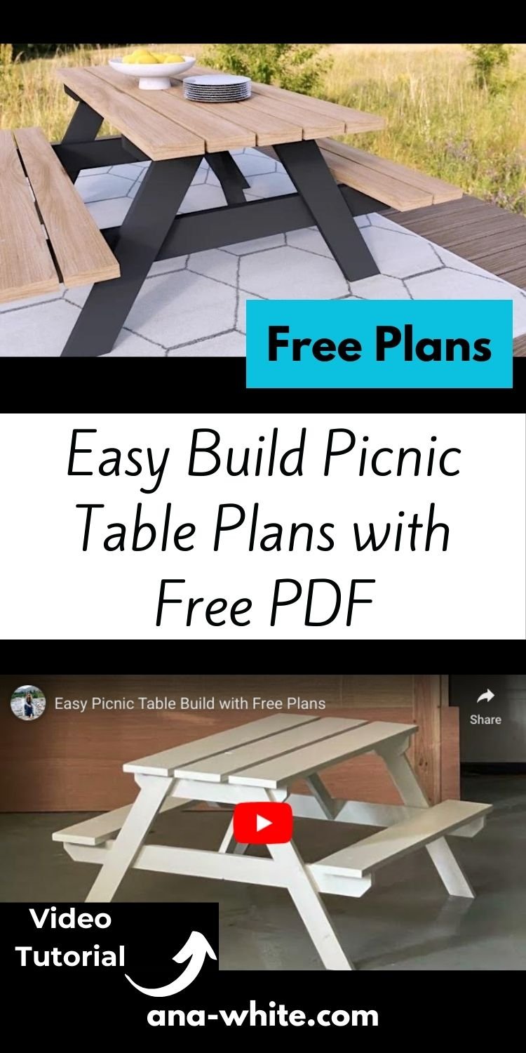 Easy Build Picnic Table Plans with Free PDF