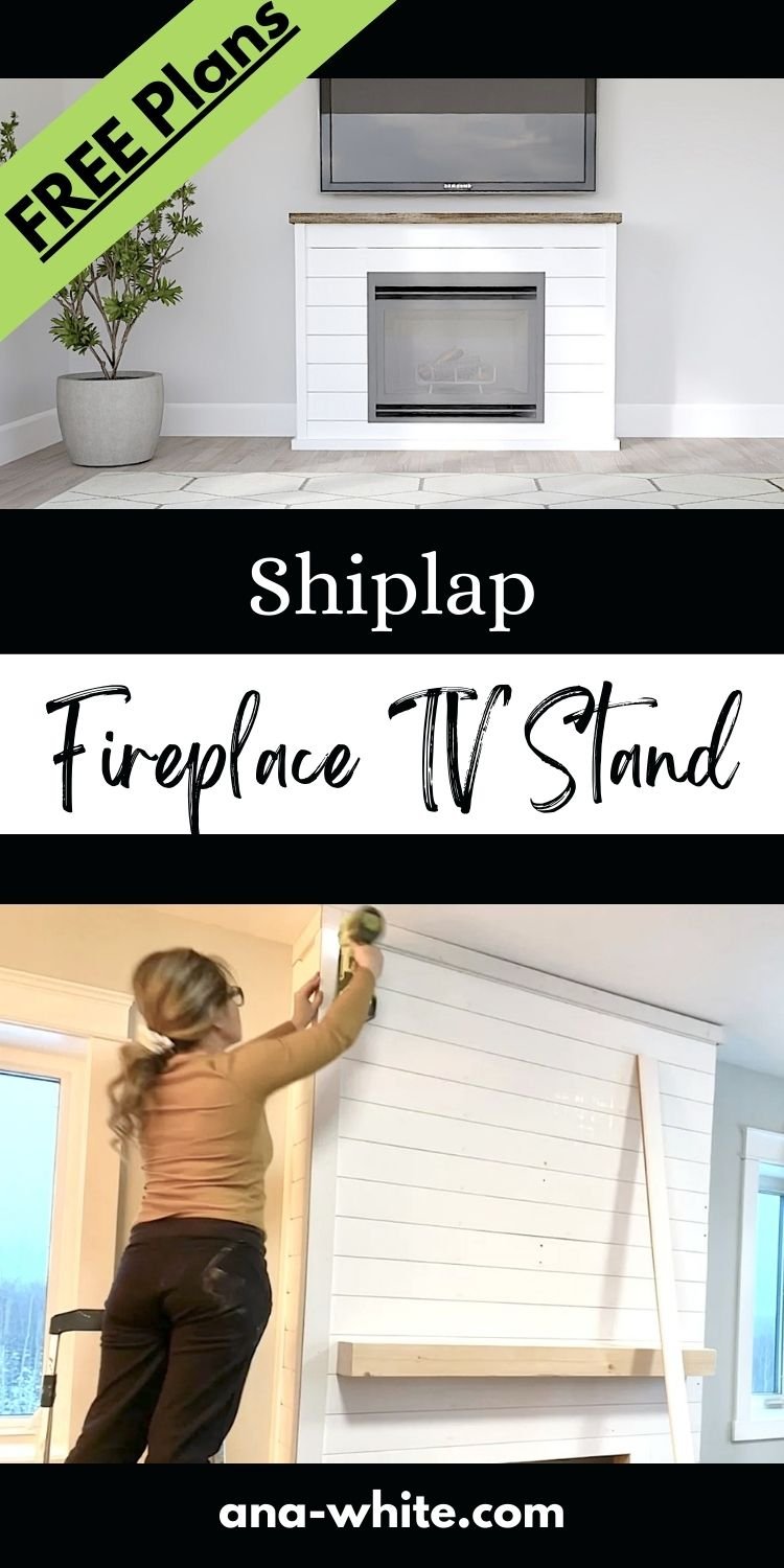 Shiplap Fireplace TV Stand