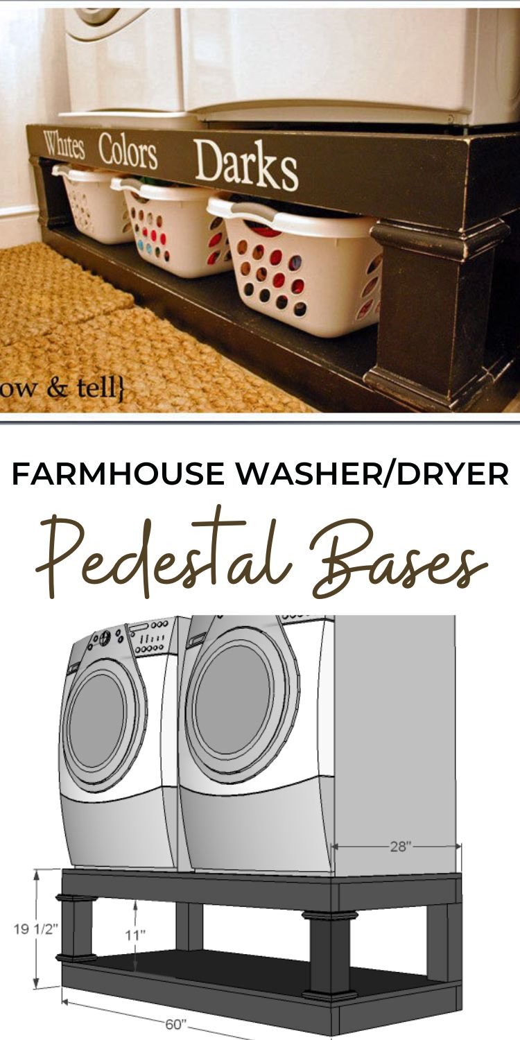 Farmhouse Washer Dryer Pedestals Bases