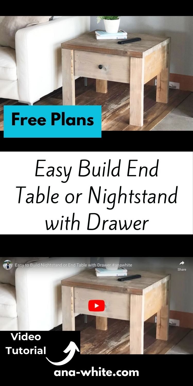 Easy Build End Table or Nightstand with Drawer