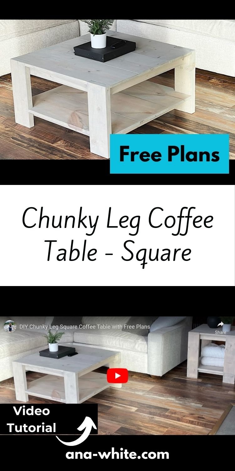 Chunky Leg Coffee Table - Square