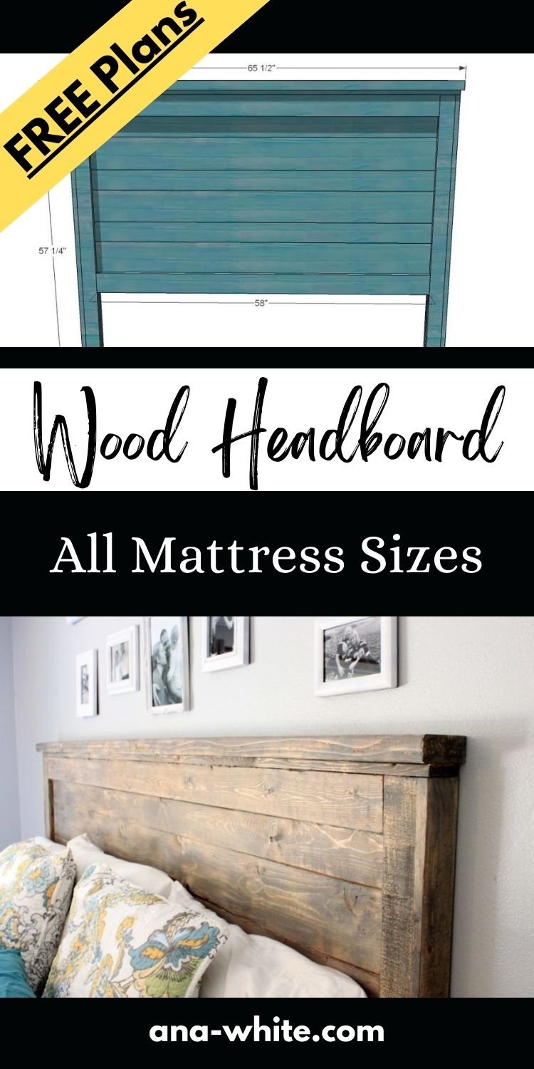 Easy Build Wood Headboard (All Mattress Sizes)