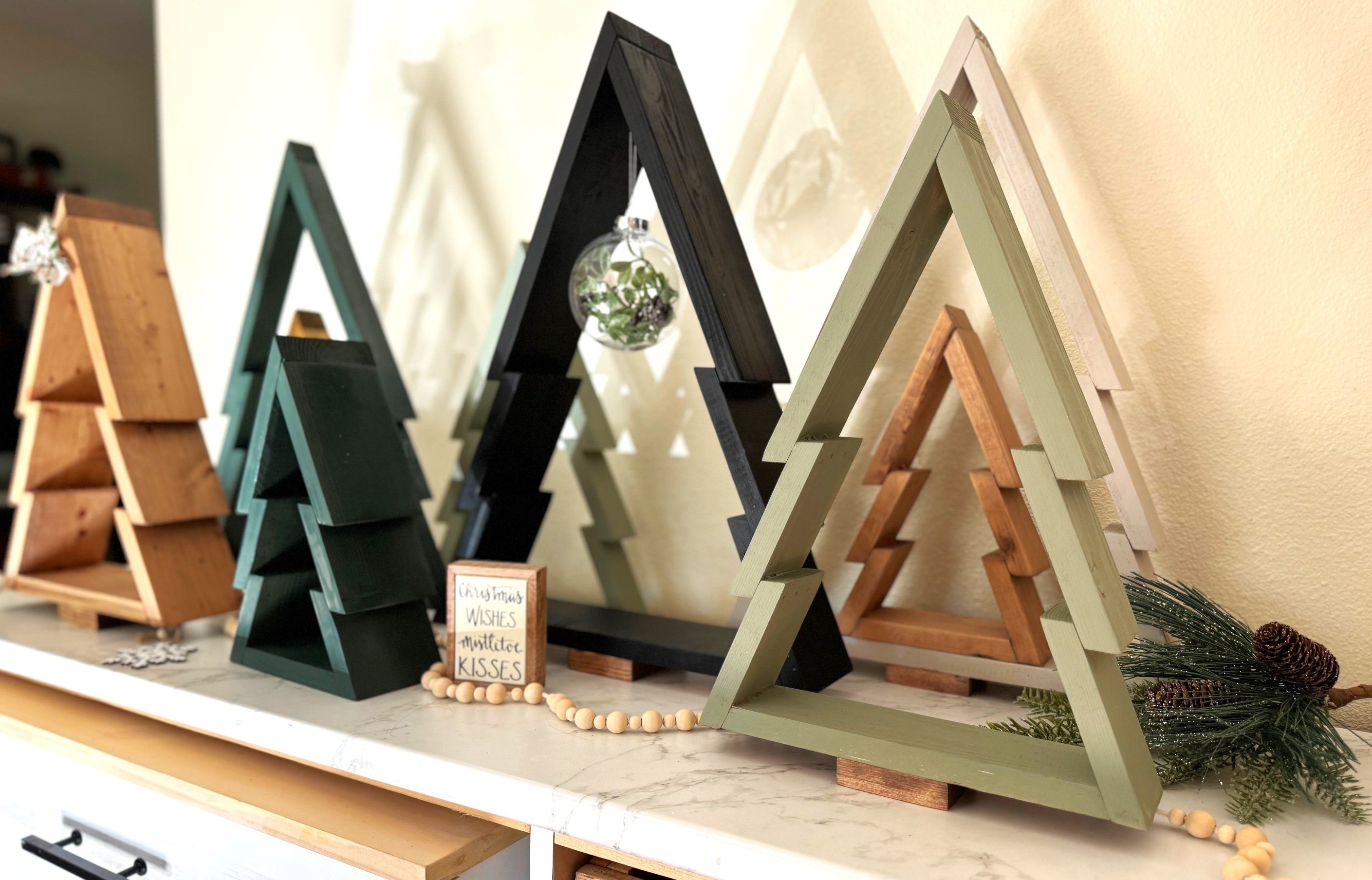 wooden Christmas tree decor diy