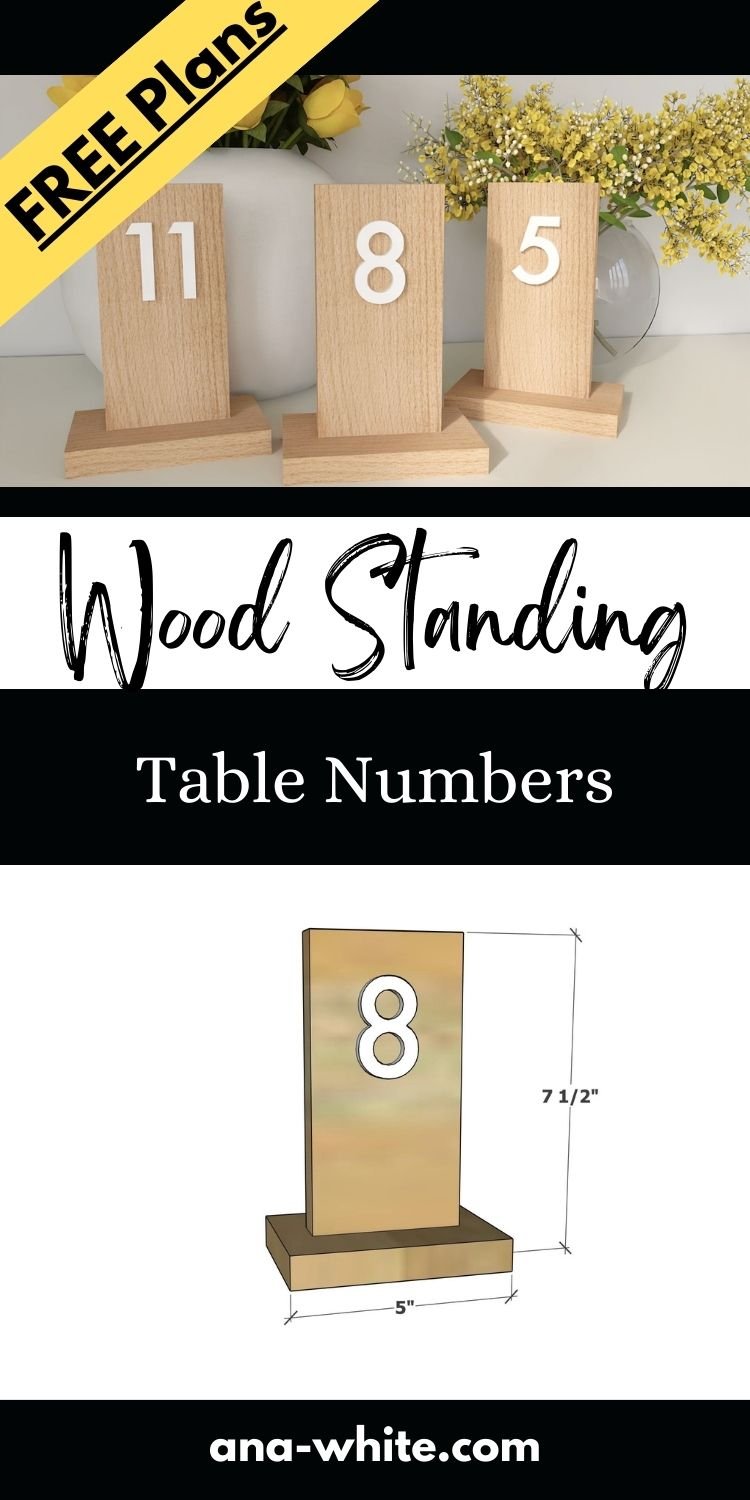 Wood Standing Table Numbers