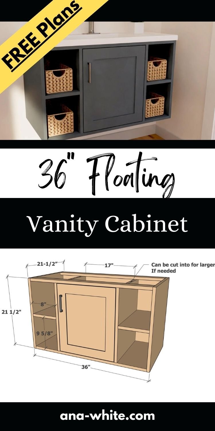 36" Floating Vanity Cabinet - Free Plans