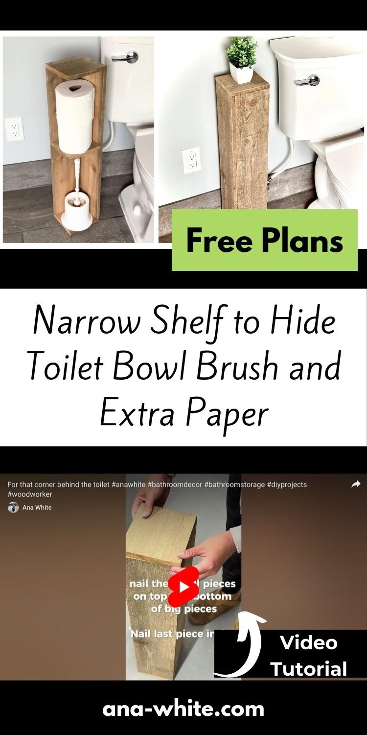 Narrow Shelf to Hide Toilet Bowl Brush and Extra Paper