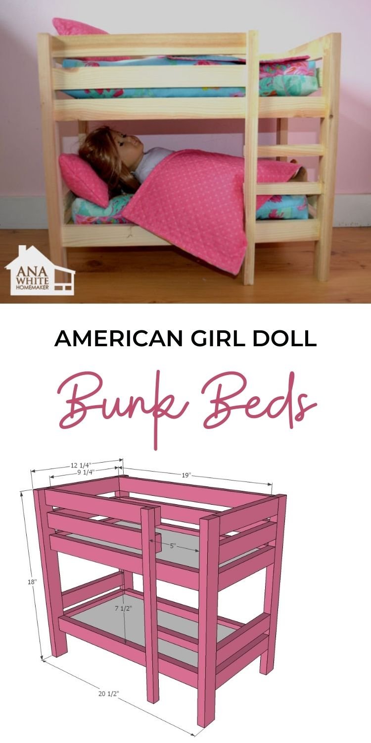 Doll Bunk Beds for American Girl Doll and 18" Doll