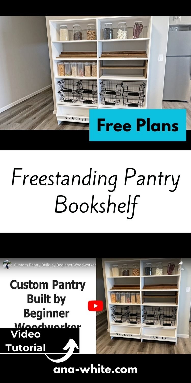 Freestanding Pantry Bookshelf