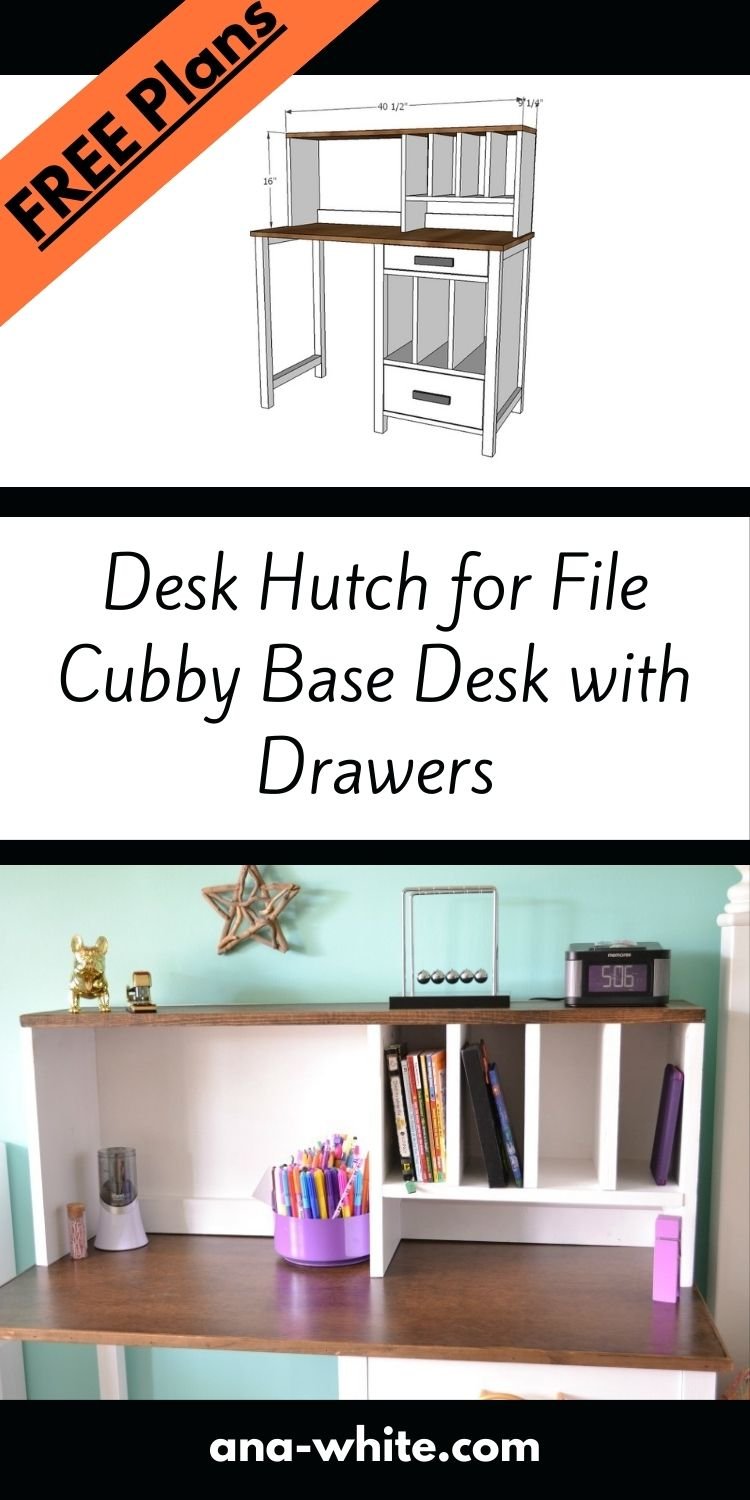 Desk Hutch for File Cubby Base Desk with Drawers