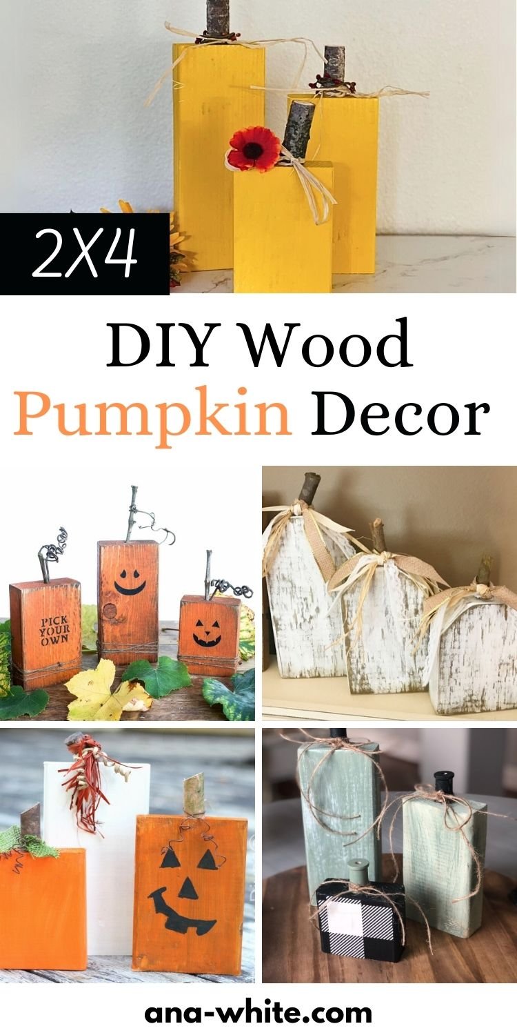DIY wood pumpkins using scrap 2x4 wood - Wilshire Collections
