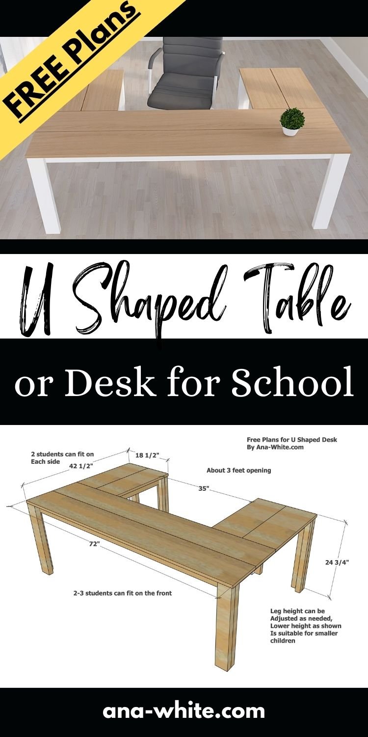 U Shaped Table or Desk for School 