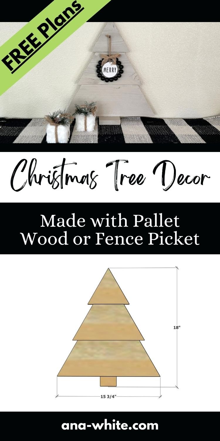 Pallet Wood or Fence Picket Christmas Tree Decor