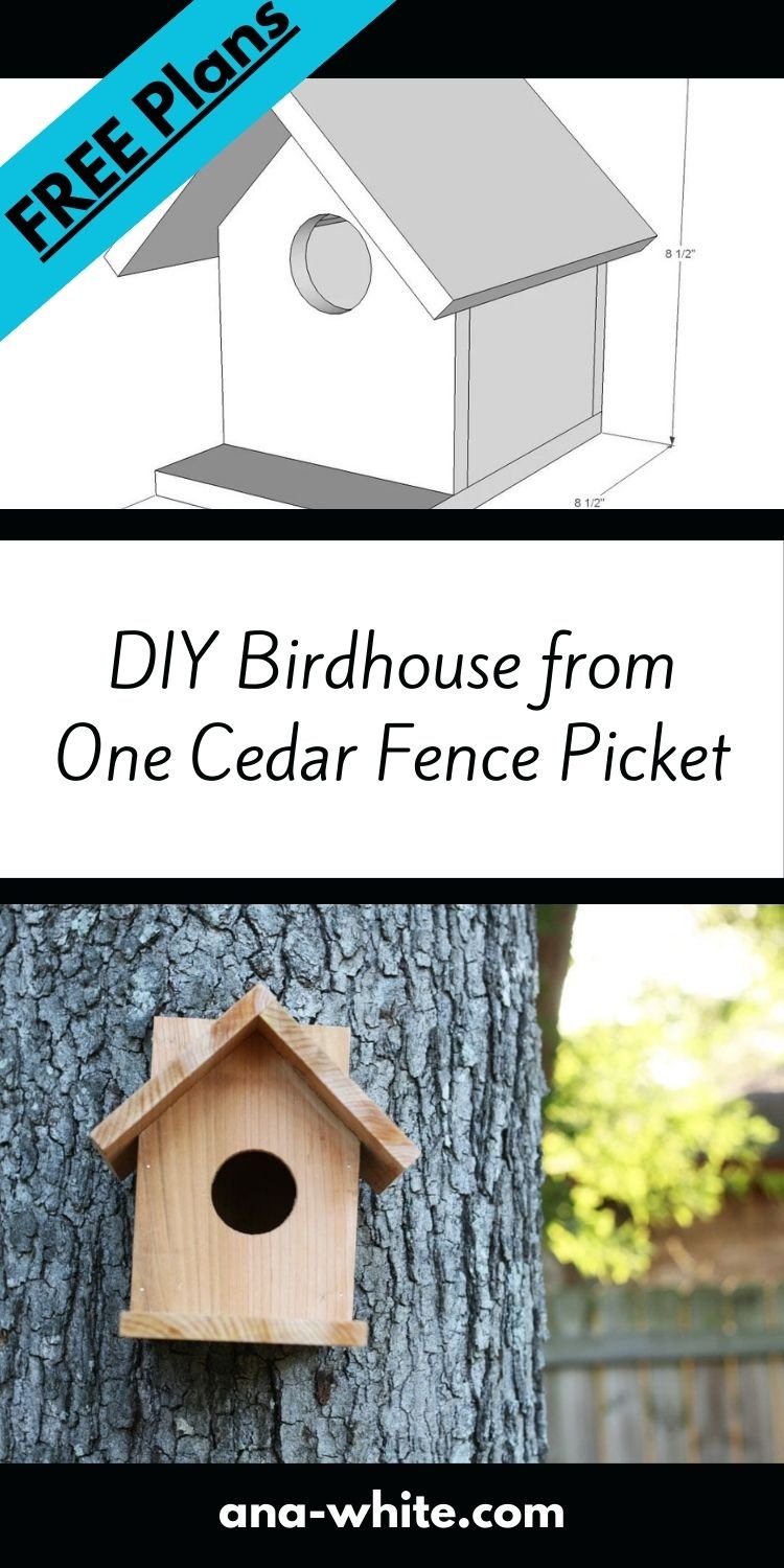 DIY Birdhouse from One Cedar Fence Picket
