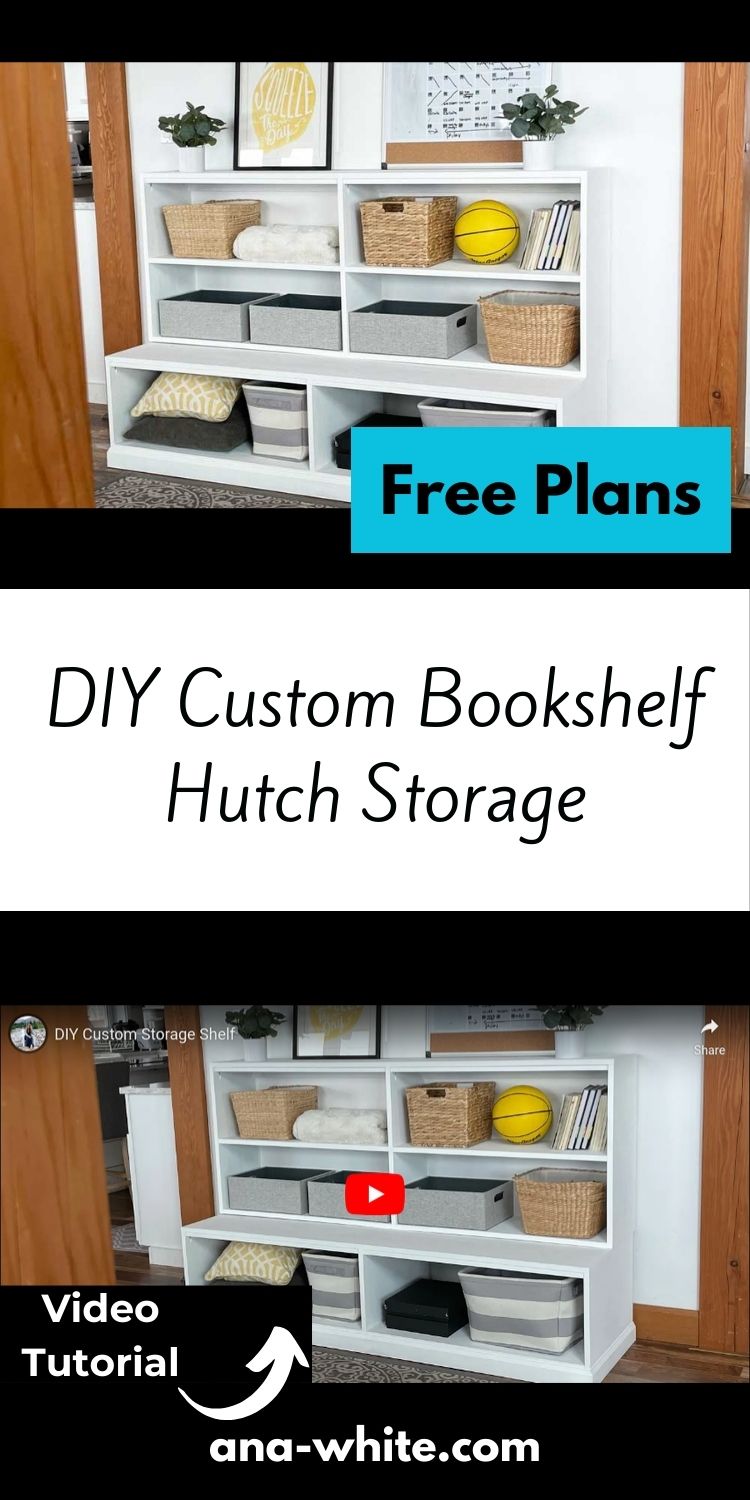 DIY Custom Bookshelf Hutch Storage