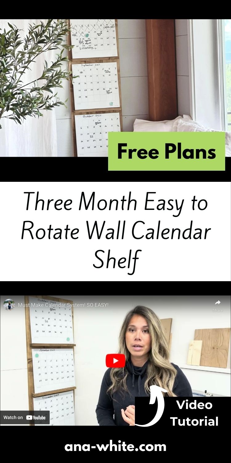 Three Month Easy to Rotate Wall Calendar Shelf