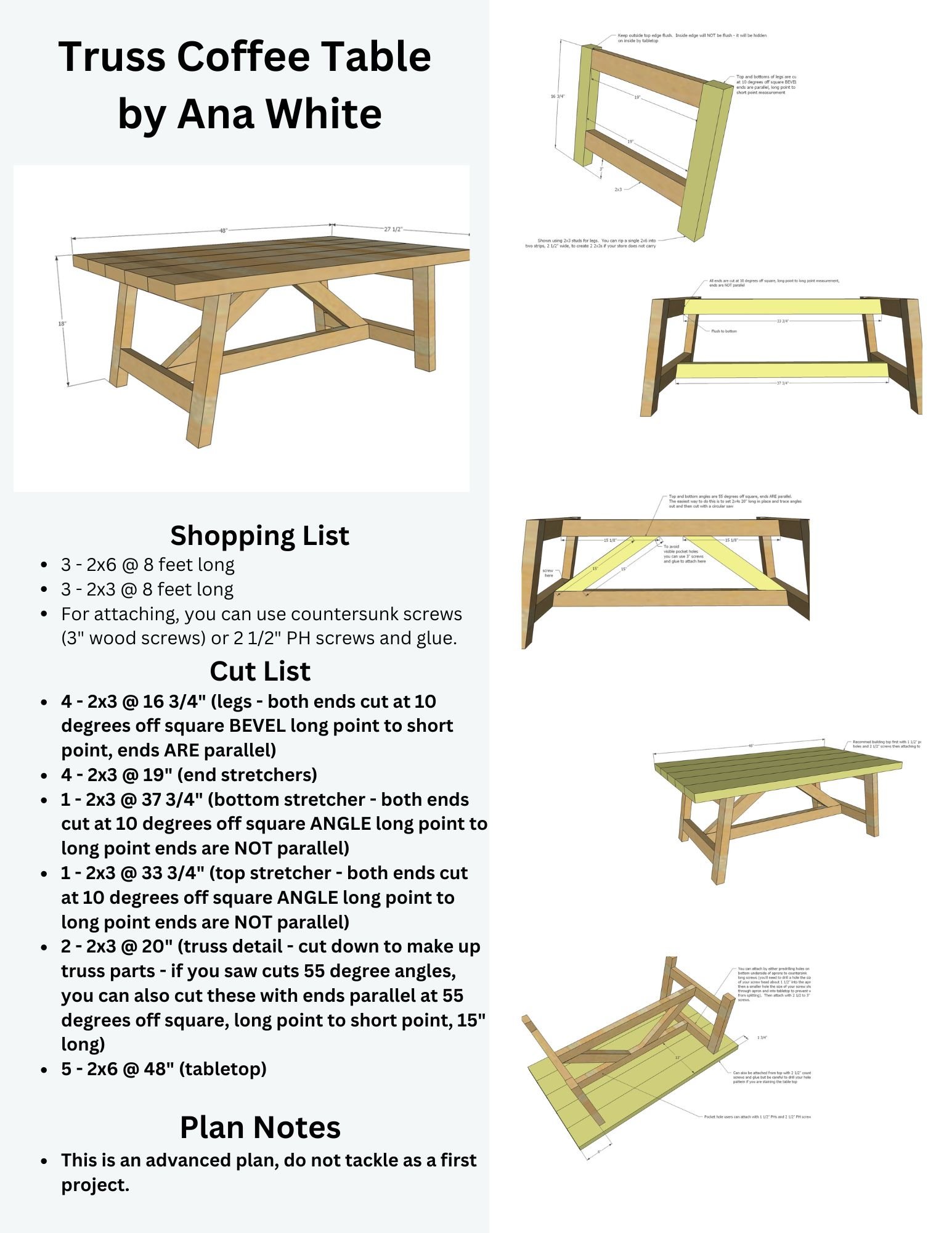 Truss Coffee Table Plans
