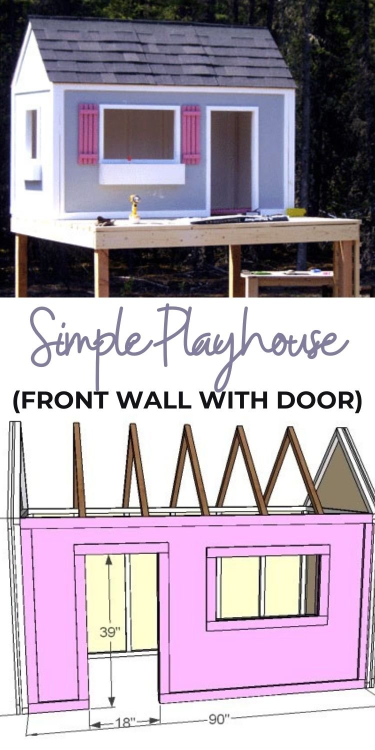 Build the Simple Playhouse - Front Wall with Door | Ana White