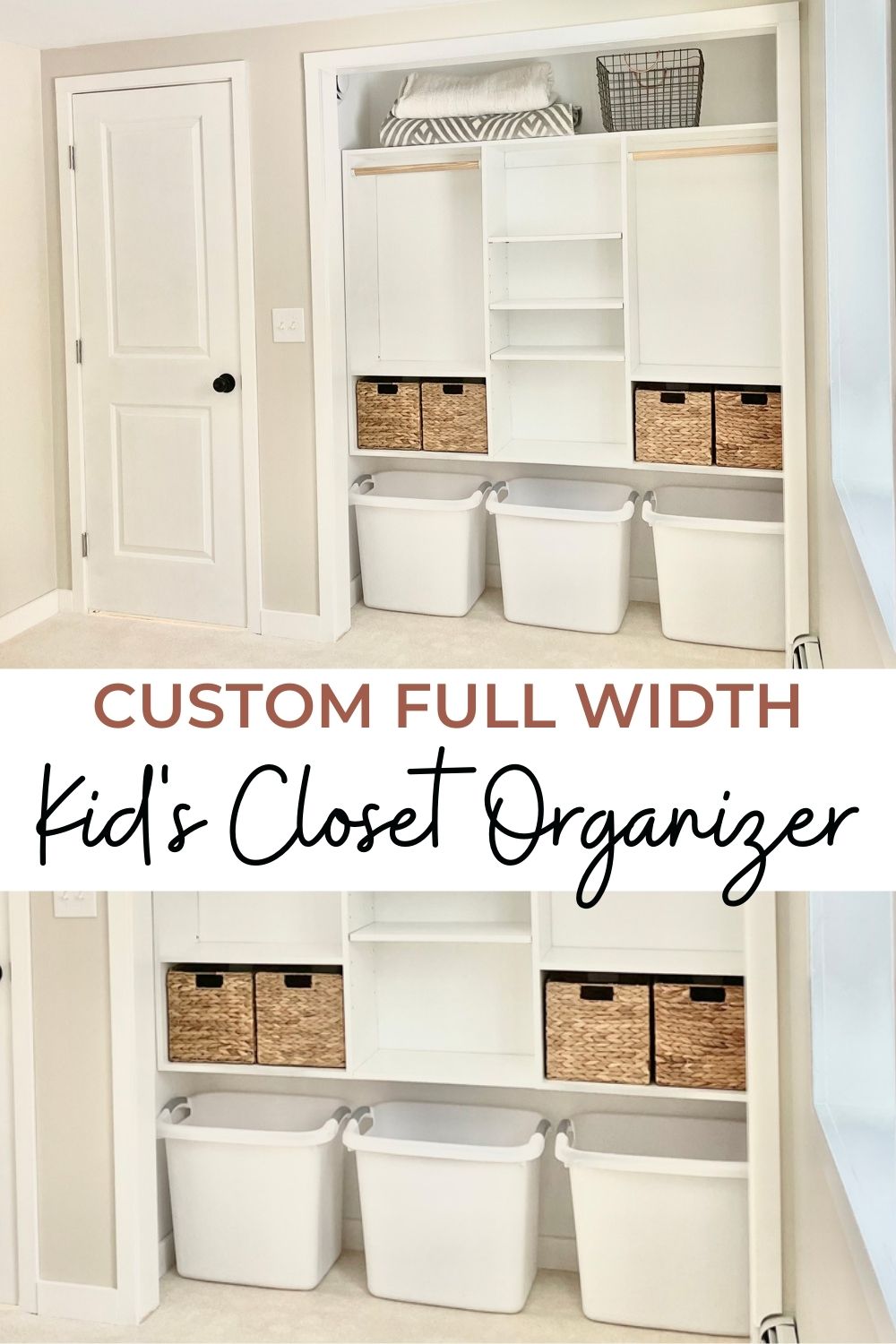 Custom Full Width Kid's Closet Organizer