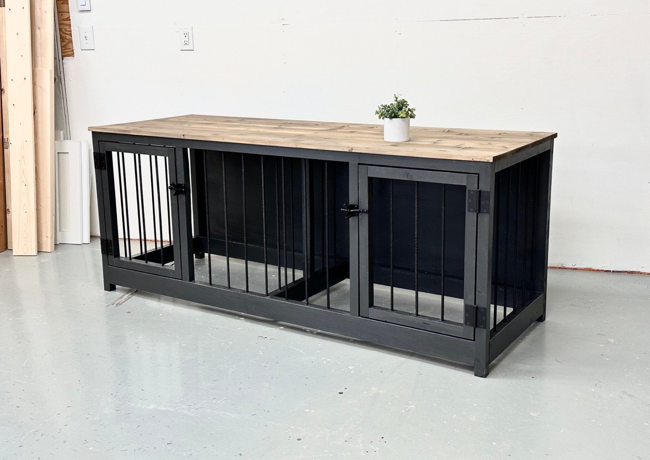 dog crate furniture double wide free plans