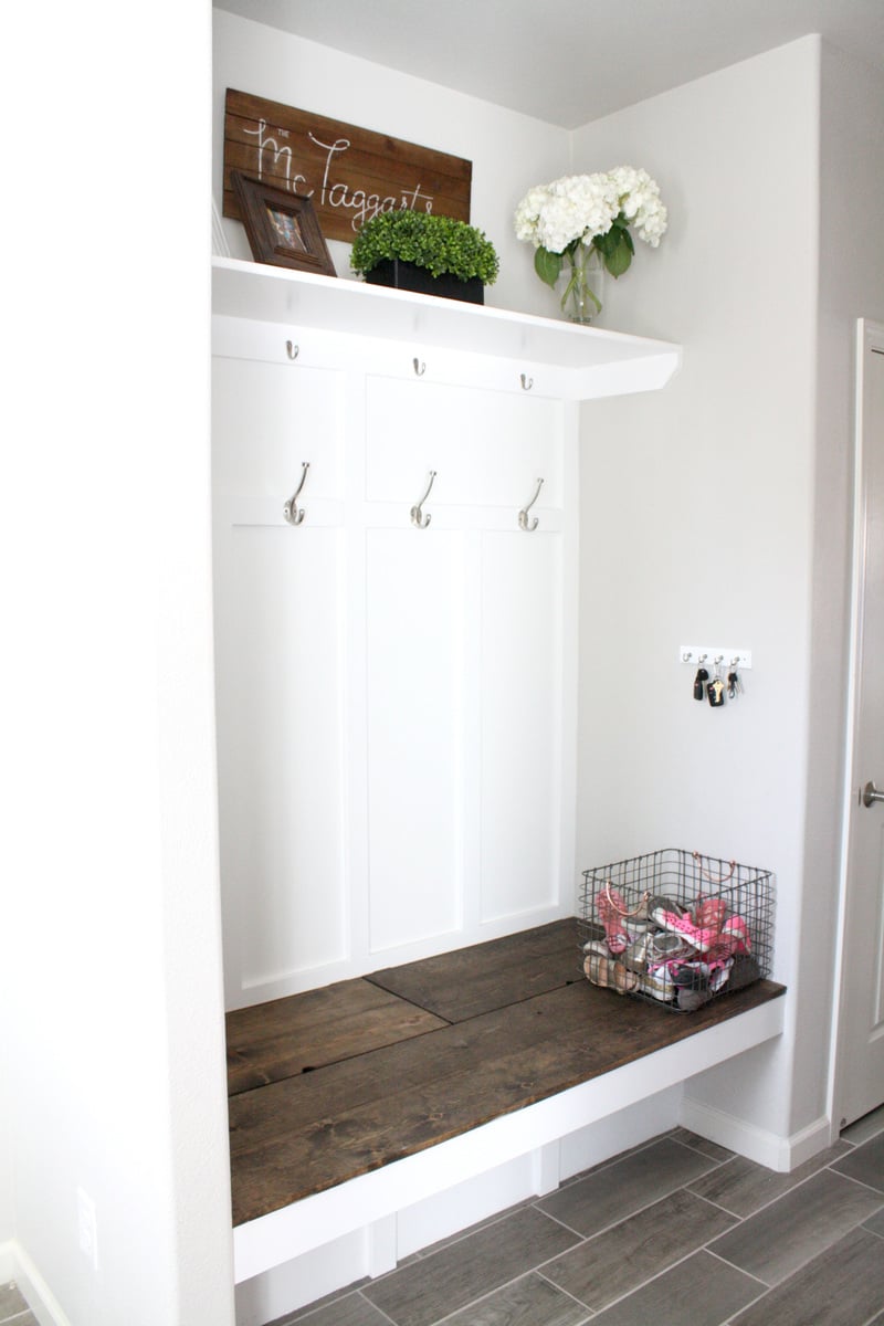 floating bench mudroom
