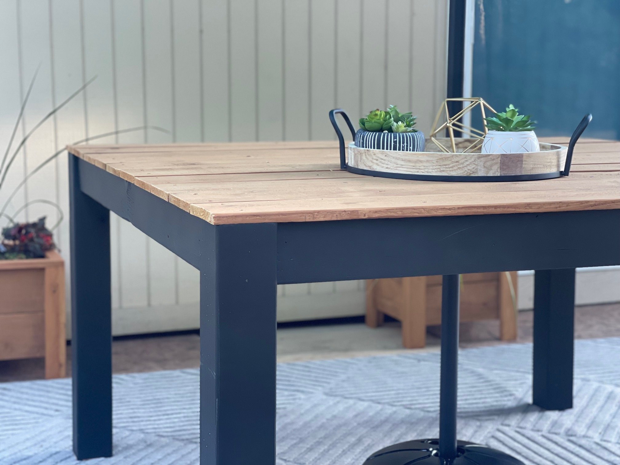 finished square table outdoor for 8
