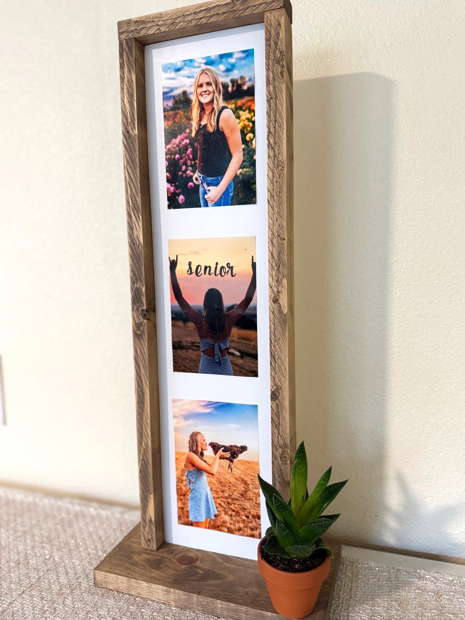 Wood photo frame tall