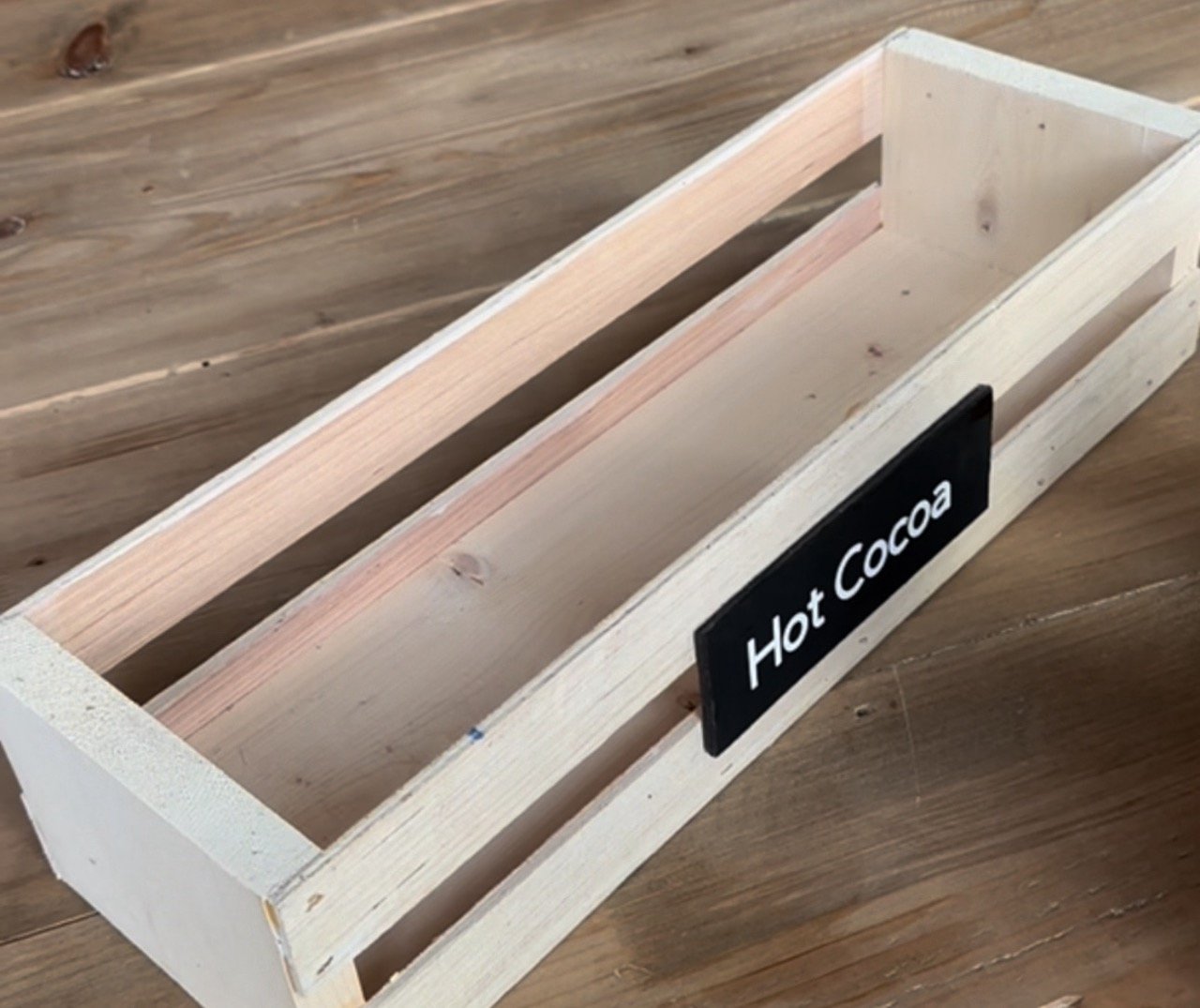 wood lath crate hot chocolate diy gift