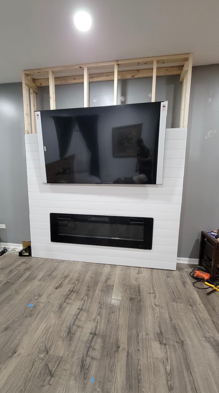 electric fireplace built in
