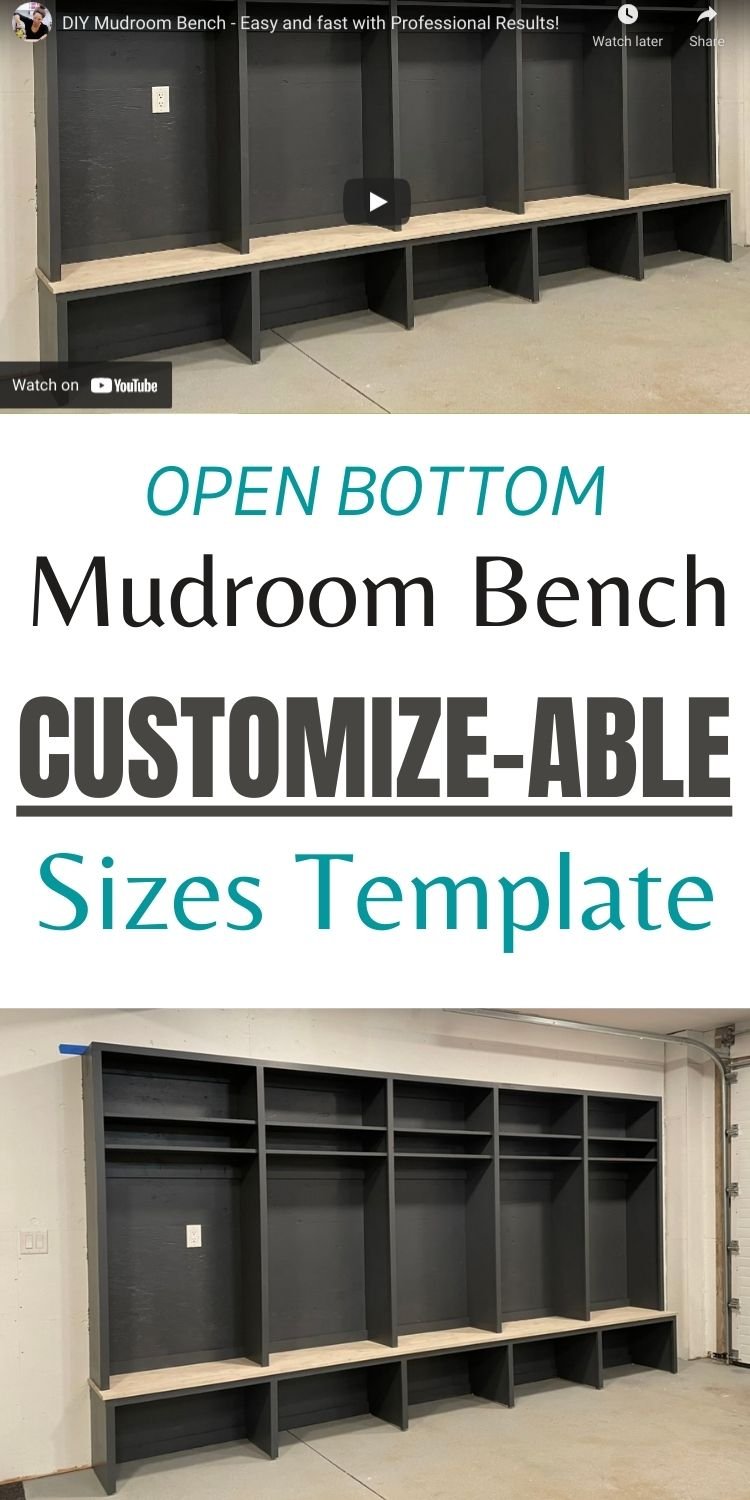 Open Bottom Mudroom Bench - Customizeable Sizes Template