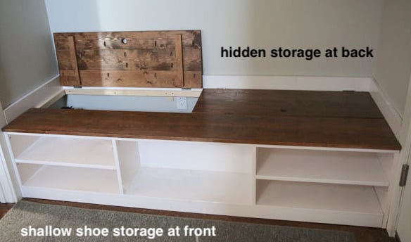 DIY Shoe Storage Bench Plans