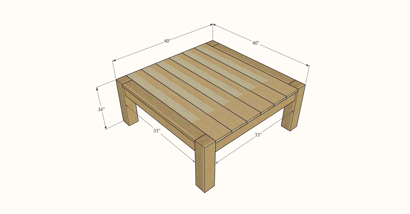 parsons square coffee table